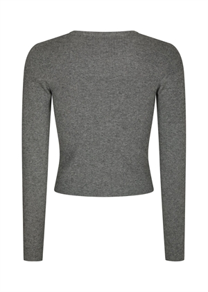 Kirrera knit bluse Dark Grey Melange Neo Noir 